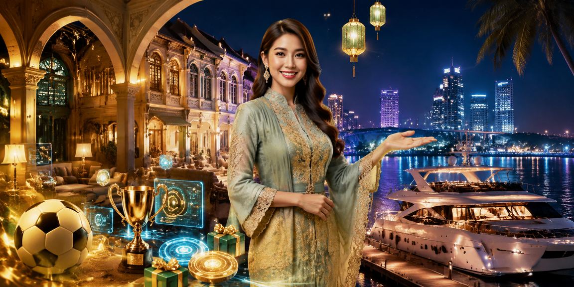 Suasana kasino hiburan perayaan Hari Raya di Johor Bahru dengan nuansa meriah